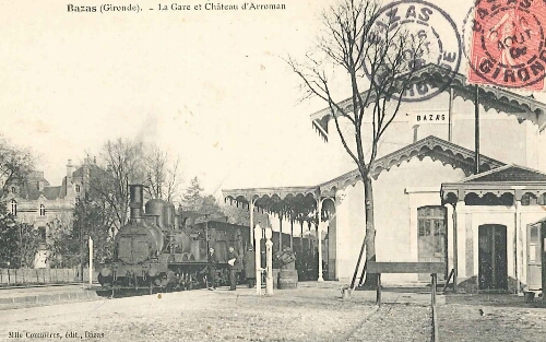 Gare de Bazas et Château St-Vincent ( sur la gauche)