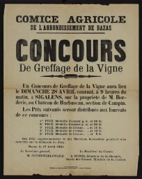 Comice agricole – Affiche – 1901