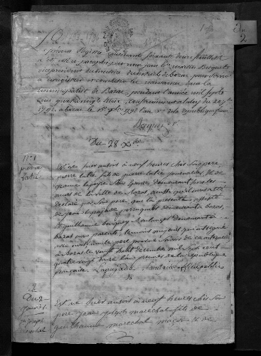 Registre d'état civil - Naissances - 1793 à 1796