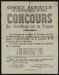 Comice agricole – Affiche – 1909