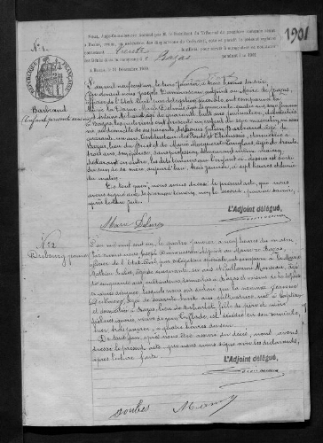 Registre d'état civil - Décès - 1901 à 1910