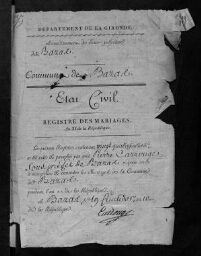 Registre d'état civil - Mariages - 1802 à 1810