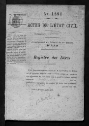 Registre d'état civil - Décès - 1881 à 1890