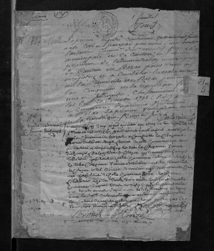 Registre d'état civil - Naissances - 1797 à 1802