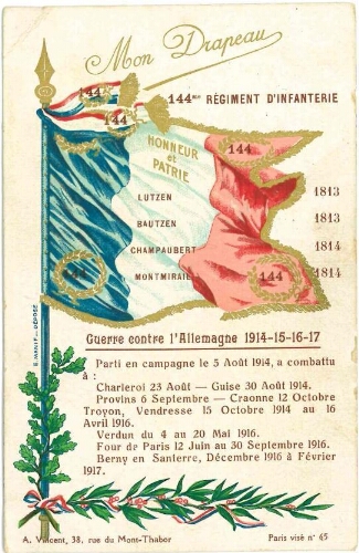 Carte postale poilu illustration patriotique